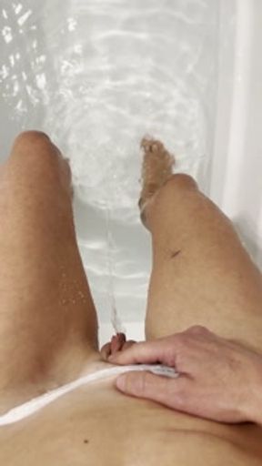 Teasing myself with tickling hot water until I explode