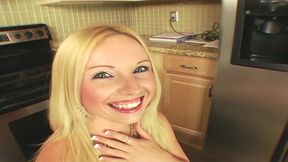 sexy blonde megan fucked in the ass on the kitchen floor