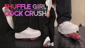 Shuffle Girl Cock Crush in White Platform Sneakers - (Edited Version) - TamyStarly - Trample, Crushing, Trampling, Shoejob, Ballbusting, CBT, Shoes