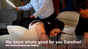 We know what’s good for you Caroline - Bare bottom Strapping and Paddling with Lady Jose - 1080p