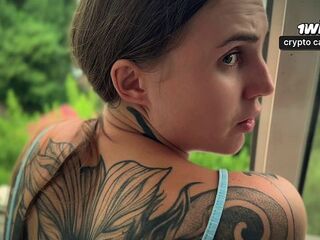 This babe Was So Tempting in the Window – I Had to Cum on Her Back POV