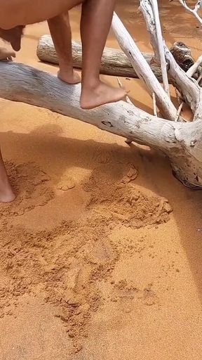Ladysilva Showing off Her Tanned Butt with a Very Sexy Tan Line on the Beach
