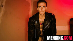 Hunk Christian Wilde sexily talks to the camera while WANKING his meat