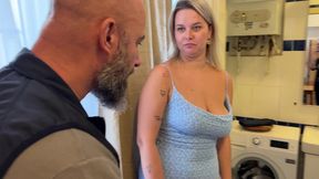 naughty and hot housewife pays the plumber with a good ride on his hard cock