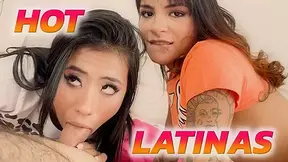Sweet But Hot Colombian Chicks Sucking And Fucking