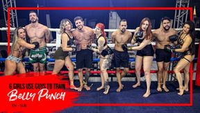 Six girls ties guys at ring ropes and punch their bellies till they tape out (1080 EN-sub) Mixed Boxe - Belly Punching - Punching Bag - Training Dummy - Gut Punch - Body Busting