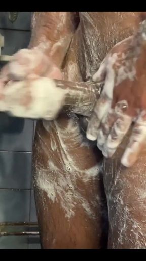 I Love It When Its More Slippery, Playing with My Cock in the Shower for All U Sexy Humans