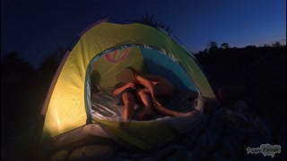 After ONE NIGHT with A STRANGER we fuck for the THIRD TIME at DAWN in a TENT on the BEACH PUBLI