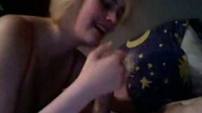Cute blonde ex girlfriend gives me a blowjob on webcam