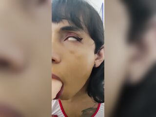 Nurse femboy plays with sex-toy
