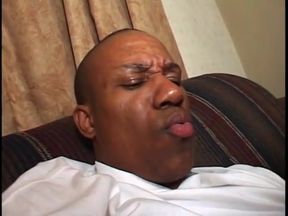 Black stud banging sexy black babe after getting his dick sucked