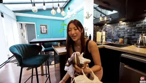 Seduce your Japanese maid in interactive kitchen fuck POV