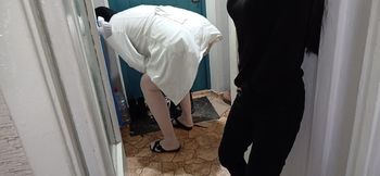 I caught my doctor masturbating and helped him cum
