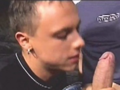 Two studs get their juices flowing in the barn and suck each other's hard poles