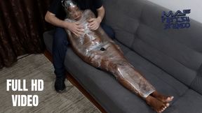 Luana wrapped in plastic film! Tickling, bastinado and imposed orgasms! (FULL HD VIDEO)