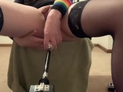 Sissy Playing With Cum Lube On Clitty And Boi Pussy