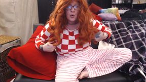 Dump truck looking redhead