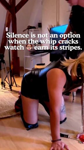 The Whipping Post: Femme Sandy Flogged &amp; Caned by Queen Elena