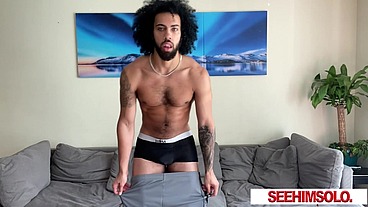 James Angel Strokes His Hard Cock While Showing His Hairy Asshole!