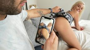 ”Slutty blonde step sister gets teen muff pounded by older step brother”