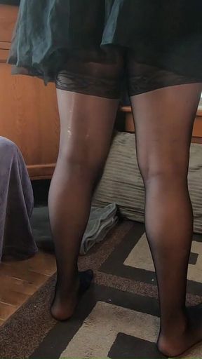 Daphne Fitting Room Tease Pantyhose and Poofy Skirt