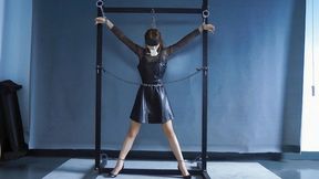 CLK013 BONDAGE HANDCUFF AND SHACKLE SUSPENSION BALLGAGGED HUMILIATION STRUGGLING DOMINATION
