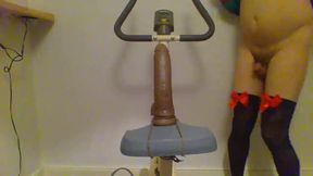 Sissy Rides Dildo on a Bike