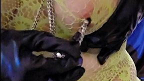 [BDSM] Nipple & Pussy Clamps with Chain and Bells - Slow Painful Tease