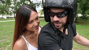 Naughty Asian May Thai Seduces Strangers Into DP Threesome Fun GP3106