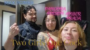 Fatal Allure Debut Threesome – Handcuffed Girls Vibrator Tease, Hitachi Pussy passioin & Pandora Sucks Max While Amber Watches