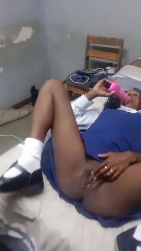 Stepdaddy Catches Step Daughter with Vibrator & Fuck Her Pussy Missionary