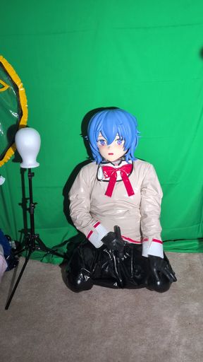 PVC Kigurumi Cosplayer Madoka Uniform Vibrator and Breathplay