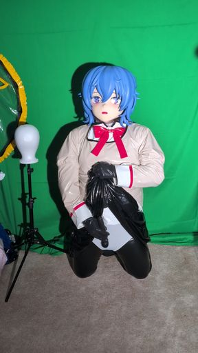PVC Kigurumi Cosplayer Madoka Uniform Vibrator and Breathplay