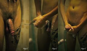 Fans Exclusive Big Cock Twink Cum in the Shower