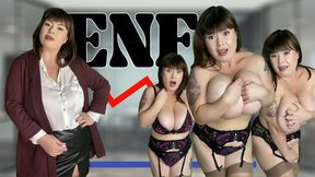 Roxanne's Humiliating Fall in the T&A Trap - Bitch Boss Roxanne Miller makes your cock cum with huge boobs, huge tits, garter and nylons, embarrassed naked female, ENF HD