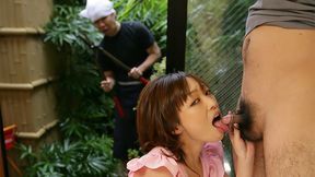 Yui Ayana sucks off her lover and get cummed onto