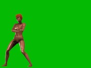 Naked girl hot Pole dance green screen animation cartoon 02