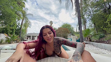 TATTOED BABE LUNA LEGEND SUCK AND COWGIRL ON MY POV