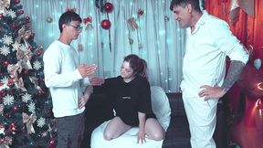 santa claus is giving me two hard dicks for christmas