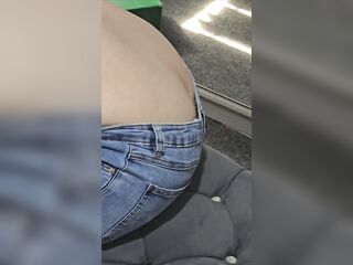 Step mamma out of pants beneath jeans in frot of step son