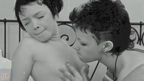 Horny Lesbian Teens Olivia and Rina with Small Tits Playing in Bedroom