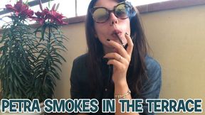 Petra smokes in the terrace - FULL HD