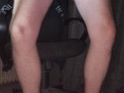 Friend recording me cum under my desk