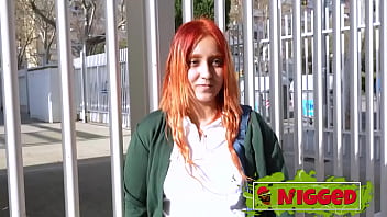 Young amateur redhead babe Natalyy Hot is ready and eager to try a BLACK DUDE!