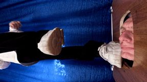 Alt 19 yo girl in giant white sneakers tramples my floor-face (part 6 of 15), flo779x 2160p