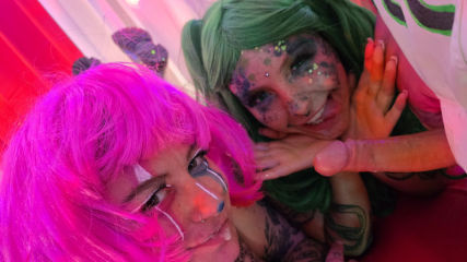 Katie Summer's Meets the Green Cock Crazed Clowns