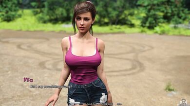 Busty brunette milf gets shaved in summer heat gameplay