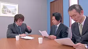 Sexy Japanese lady attends a business meeting that turns into an orgy