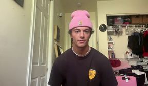 hot college guy jerking off in his room