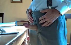 Grandpa Strokes His Cock